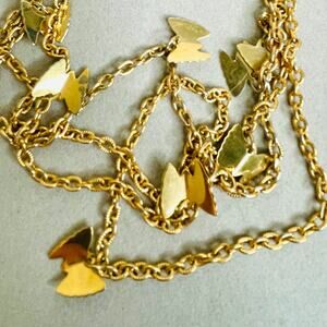 Sarah Coventry 1975 Flutter Byes VTG Butterflies Gold Tone Flapper Necklace